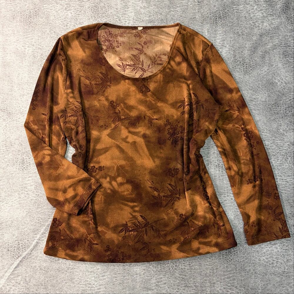 Vintage Earthy Watercolor Quarter Sleeve Top